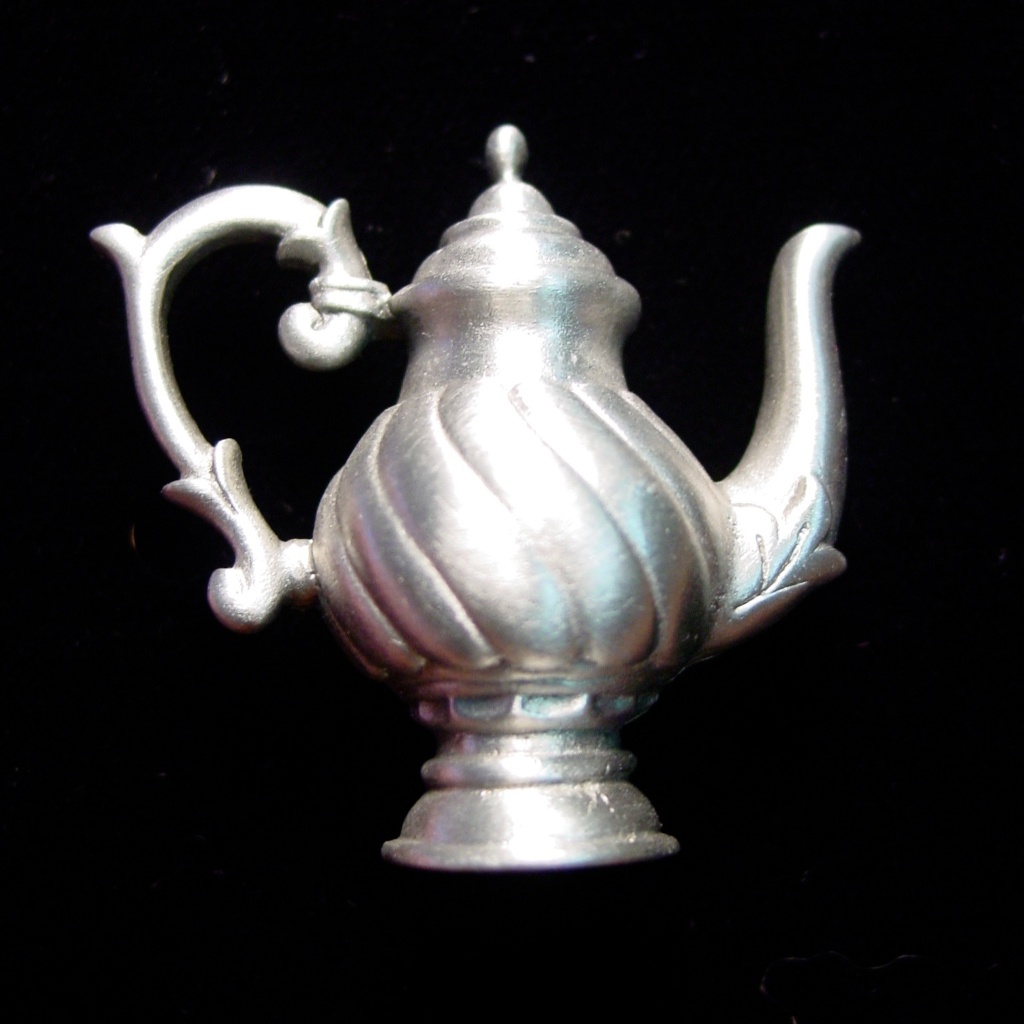 ‘Colonial Tea Kettle' Pin Brooch